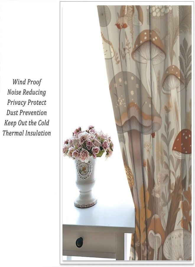 LOMADIA Mushroom Blackout Curtains,Colorful Cartoon Plant Botanical Print Patterm Home Decor Window Rod Pocket Curtains for Bedroom Living Room Kitchen Nursery Drapes 42x54in - Image 4